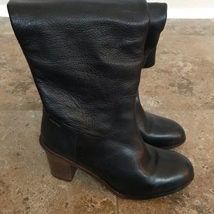 Black Knee High Boots with 3 inch heel